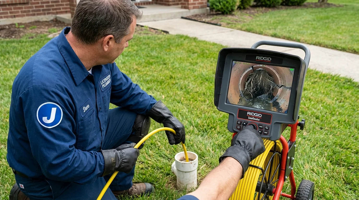 Sewer camera inspection being performed by Johns Plumbing LLC in Scotland Neck